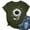 #0226-Army Green, variant on Sokhug Flower Shirt for Women Crewneck Graphic Tee Short Sleeve Floral Tops