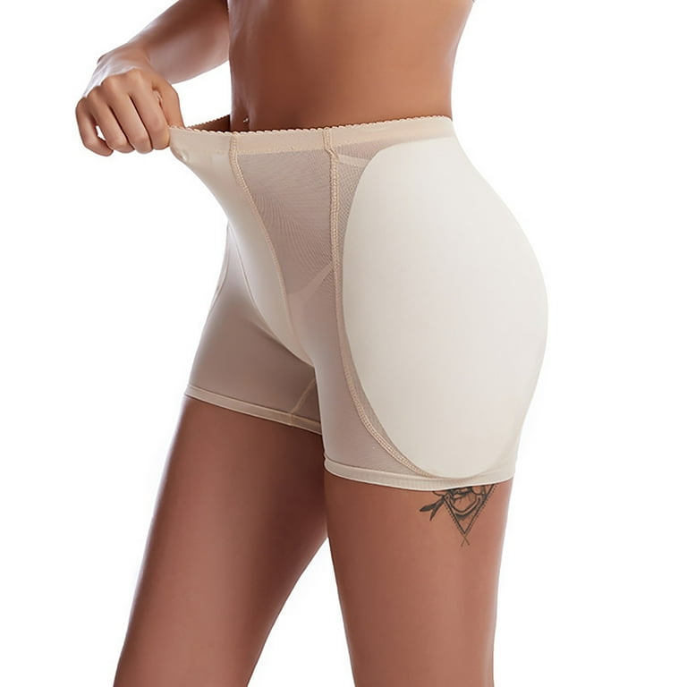 Fdit Soft Women Underwear Hip Enhancer Pad Creating Beautiful Curves with  Silicone Pad Sexy Butt Padded Panty Beige