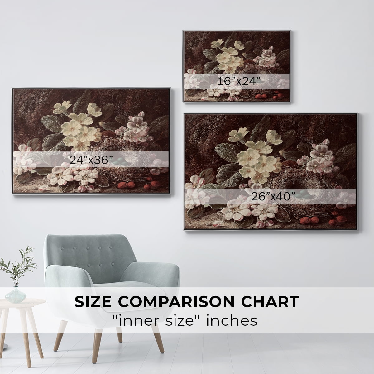 Vintage Botanical Print-LI By Wexford Home Framed in Silver Wood Gallery Wrapped Canvas 25 in. x 37 in.
