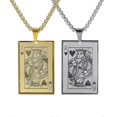 thumbnail image 1 of 2pcs Stainless Steel King of Hearts Poker Pendant Men's Necklace---Product code 32291, 1 of 5