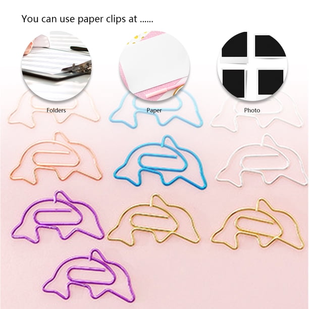 10 unidades/juego de clips de papel para libros, Clip de papel creativo de dibujos animados, suministros de oficina (delfín)