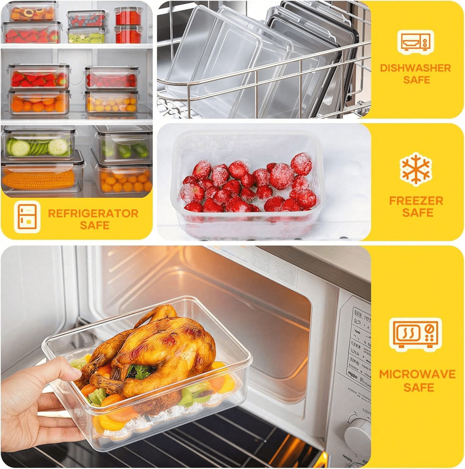 48-Piece Deluxe Food Storage Containers Set - Airtight, BPA-Free, Easy-Snap Lids, and Stackable - Includes 24 Containers, 24 Lids, Free Labels, and Marker for Pantry and Kitchen Organization