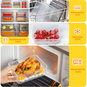 48-Piece Deluxe Food Storage Containers Set - Airtight, BPA-Free, Easy-Snap Lids, and Stackable - Includes 24 Containers, 24 Lids, Free Labels, and Marker for Pantry and Kitchen Organization