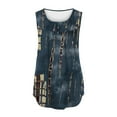thumbnail image 3 of asdoklhq Womens Plus Size Tops,Women Summer Tops Casual Button Pleated Crewneck Printed Sleeveless Tunic T-Shirt Loose Blouse Tee, 3 of 3