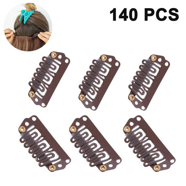 Xelparuc 140 Piece Clips Wigs Clips U Shape Snap Clips Iron Metal