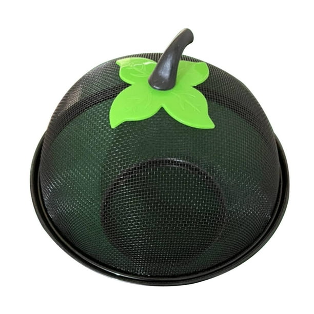 Cesta de frutas con tapa, cesta protectora de almacenamiento de frutas, cubierta de frutas, frutero de alambre para alimentos, verduras, cocina, Negro