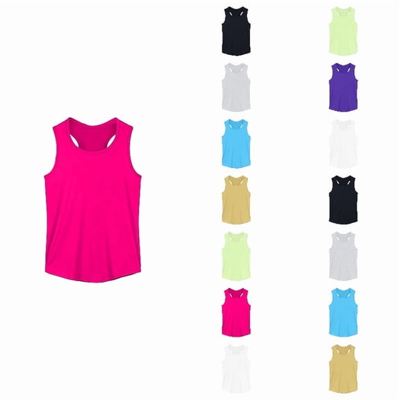 Girls Dance Tank Tops Toddler Racerback Active Quick Dry Pink Sleeveless Top Girl Undershirts for Ballet Gymnastics 2T