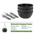 thumbnail image 4 of 3 Pack Hanging Planters for Indoor Outdoor Plants, Keyrank 9 Inch Flower Pots with Drainage Holes and Chains, Plastic Hanging Baskets with S-Hooks for Home and Garden Decor, Black, 4 of 6