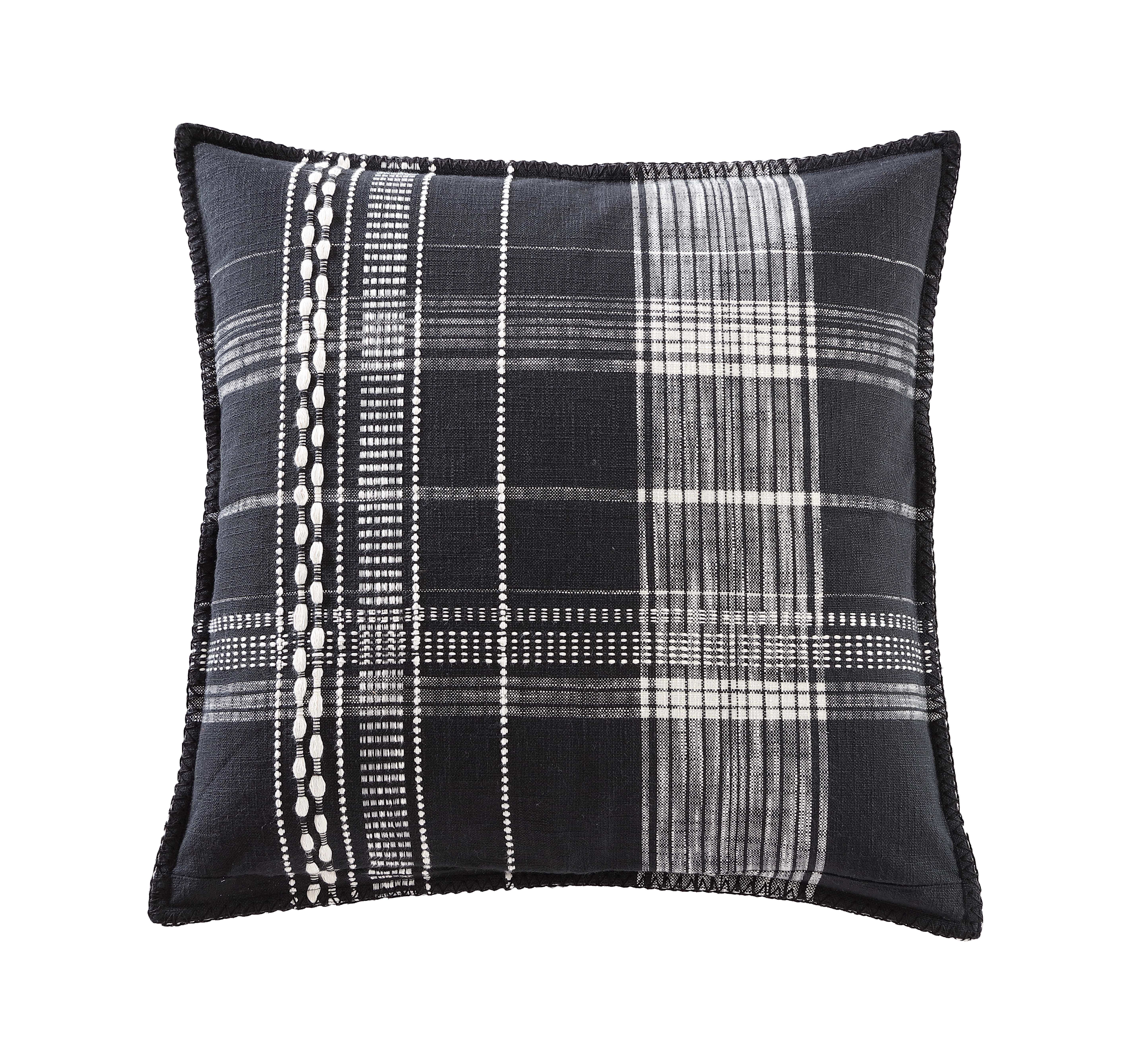 24x24x5 Better Homes & Gardens Yarn Dyed Floor Cushion Black and White Gingham