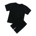 thumbnail image 2 of EnJoCho Kids Toddler Summer Outfit Girls Cotton T-Shirt Shorts 2 Pcs Clothing Set Plain Children 𝖳racksuit 9M-13Y Basic Comfort Tee Shorts, 2 of 9