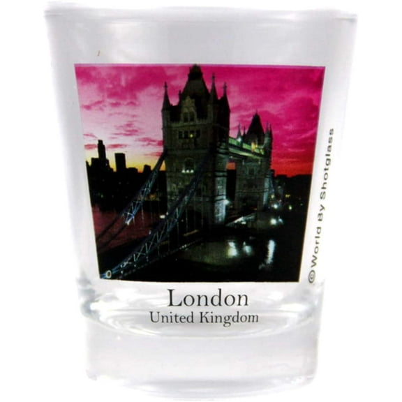 london england tower bridge color photo shot glass