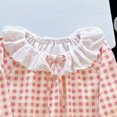 thumbnail image 4 of Girls Summer Outfits Ruffle Sleeve Button Up Dress Tops Plaid Pants Girl Clothes Pink 2-3Years, 4 of 5