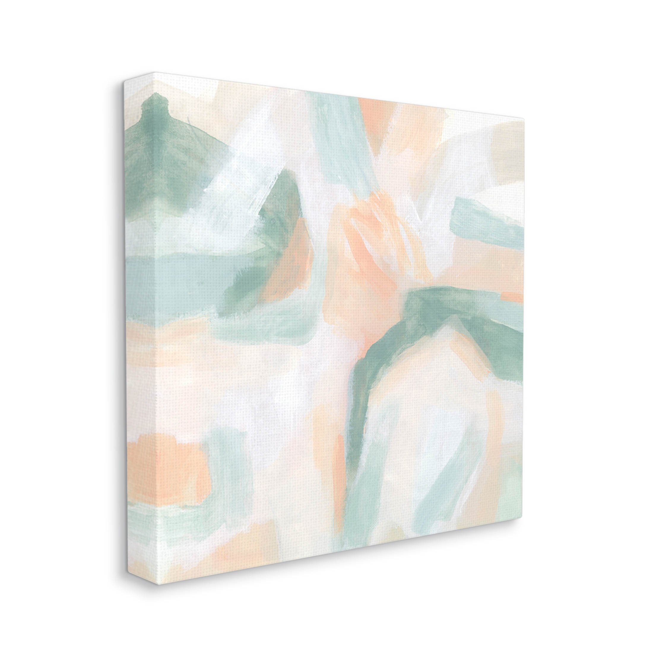 Soft Pastel Shapes Abstract Abstract Painting Gallery Wrapped Canvas Print Wall Art
