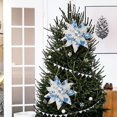 thumbnail image 6 of Christmas Decorations for Tree, Chinoiserie Poinsettia Floral Picks, Artificial Christmas Flower Stems, Elegant Holiday Tree Ornament for Wreath Garland Vase Home Decor,Light Blue, 6 of 7