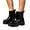 Black, variant on Womens Rain Boots, Waterproof Platform Rubber Chelsea Rainboots, Comfortable Short Ankle Garden Boots for Outdoor Work