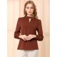 thumbnail image 2 of AllegK Dde San Patricio profesional Blusas de gade manlarcon cuello alto elegante pamujer marrón L, 2 of 6