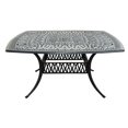 thumbnail image 3 of Benjara Arbor 64 Inch Outdoor Dining Table, Square, Aluminum, Tulip Design, Black, 3 of 6