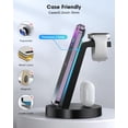 thumbnail image 5 of Estación de carga 3 en 1 para dispositivos Apple, cargador inalámbrico para iPhone 16 15 14 13 12 11 Pro Max y Apple Watch iwatch - Base de carga para AirPods, 5 of 5