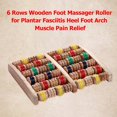 thumbnail image 2 of 6 Rows Large Wooden Dual Foot Massager Roller Blood Circulation Care Tool for Plantar Fasciitis Heel Foot Arch Muscle Pain Relief Stress Relief, 2 of 5