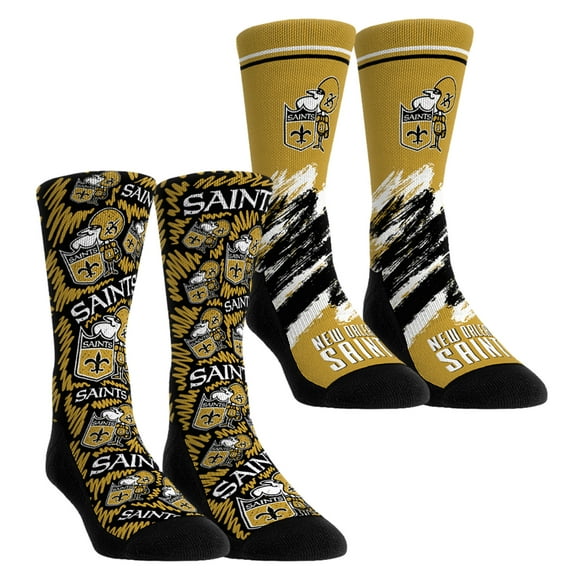 Unisex Rock Em Socks New Orleans Saints Throwback Two-Pack Crew Socks Set