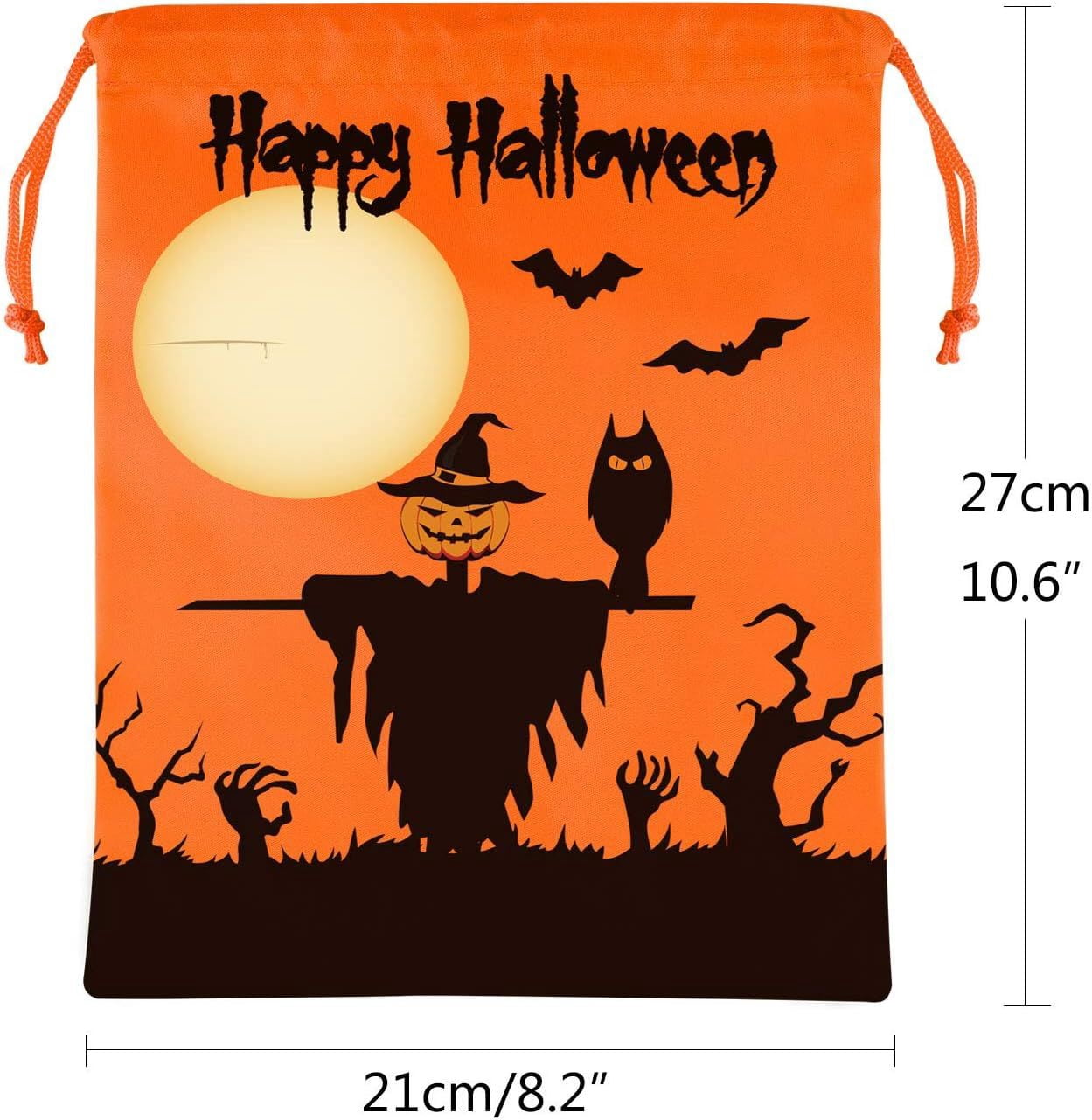 12 Pack Halloween Drawstring Bags with 7 Designs for Trick or Treat Party Favors