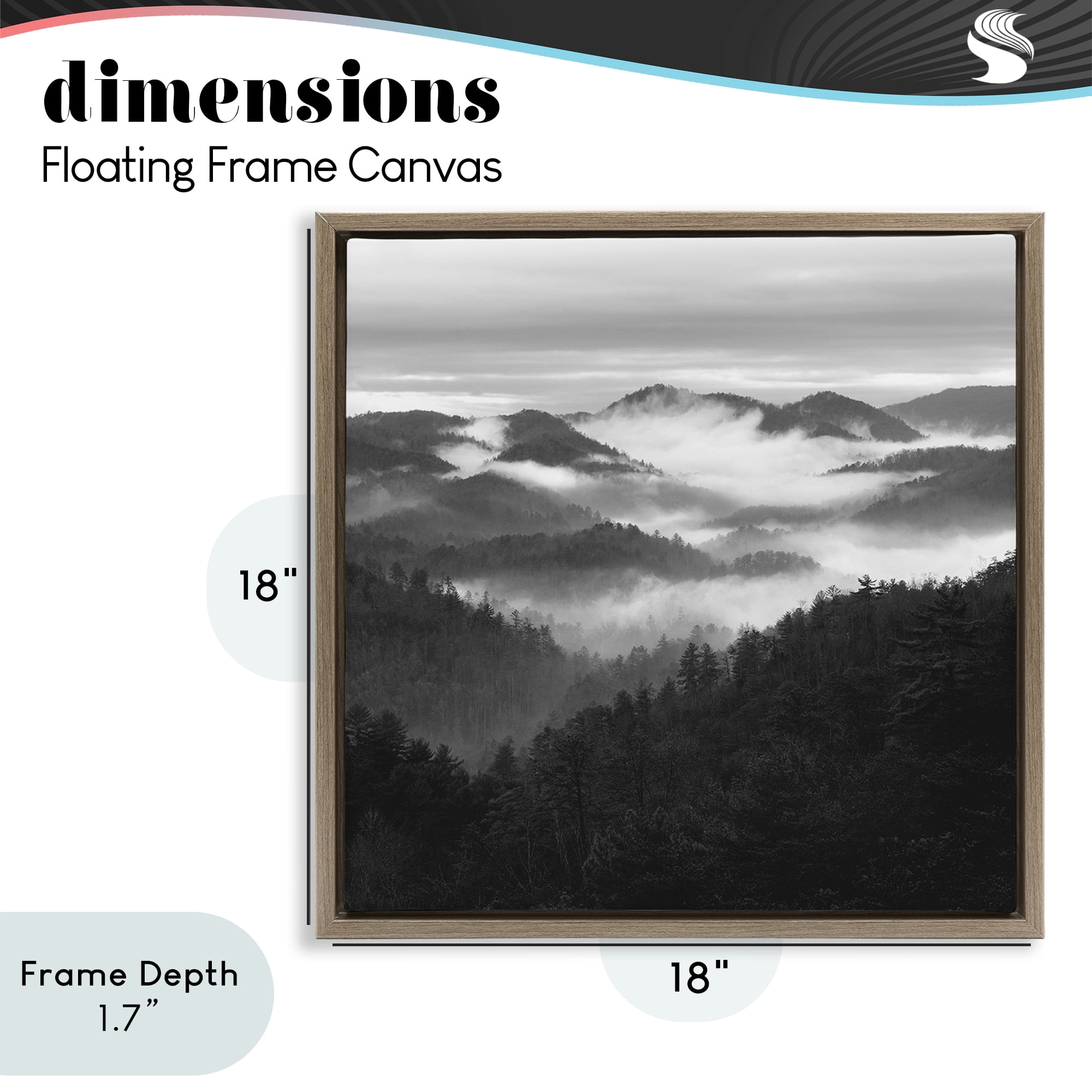 Stupell Industries Smoky Mountains Forest Brown Framed Floater Canvas Wall Art, design by Nicholas Bell