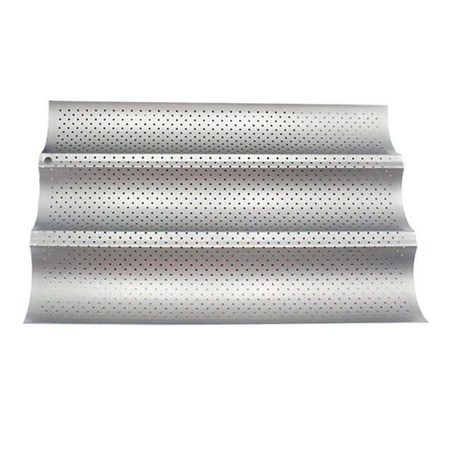 Molde antiadherente perforado para pan francés, molde para baguette ondulado, herramientas para hornear (M Likrtyny Para estrenar