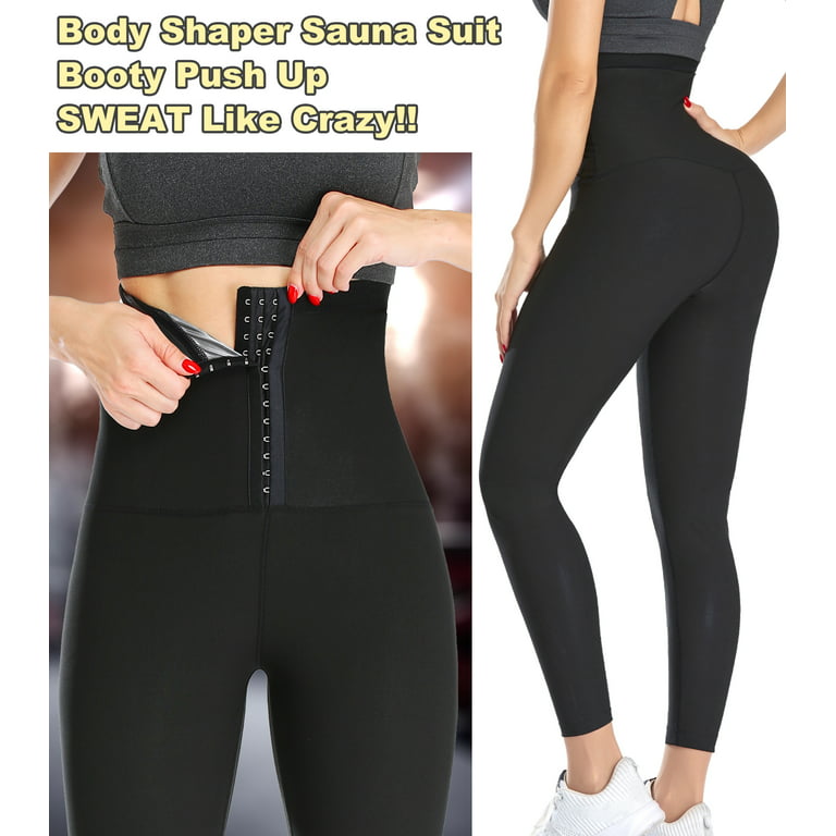  Sauna Suit Body Shaper Slimming Short Pants Fat Burning Sweat  Capris Compression Shorts Waist Trainer Tummy Control Workout Leggings