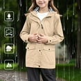 thumbnail image 6 of YunPes Long Rain Jacket for Girls Hooded Button Down Full Zip Windproof Warm Length Jacket with Quilted Jacket for Girls, 6 of 8