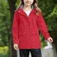 thumbnail image 5 of LYHao Girls Solid Color Jacket Outdoor Windbreaker Water Casual Coat For Daily Wear And Activities Girls Jacket Coat,Sizes 5-6 Years, 5 of 7