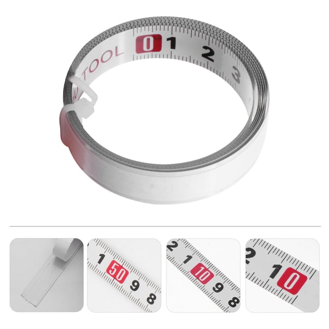 OUNONA Tape Rulers Miter Track Tape Steel White 1Pack 12.5mm Width For Router Table