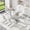 Table+6 White Chairs, variant on ExtraLco Glass Dining Table Set for 6, 63 Inch Silver V-Leg Table with 6 White PU Chairs