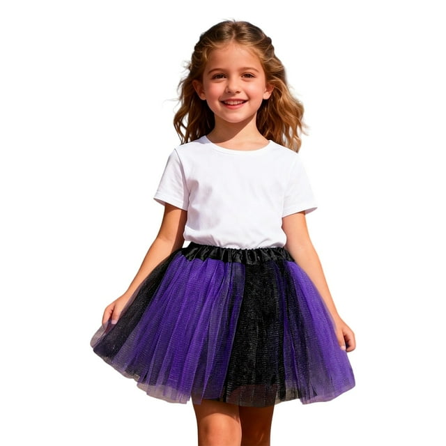 MIASHUI Jupe Tutu de Carnaval pour Filles, Robe Fluide à Étages pour Fêtes et Occasions Décontractées, Violet, 3-8 Ans