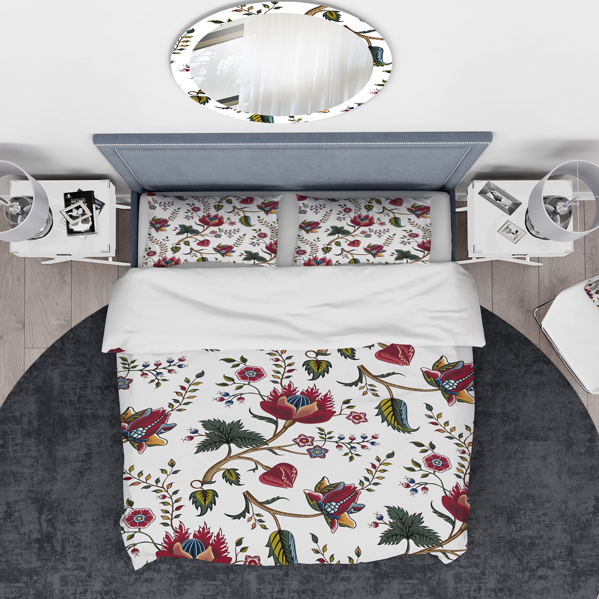 Designart 'Indian Floral Pattern' Tropical Duvet Cover Set