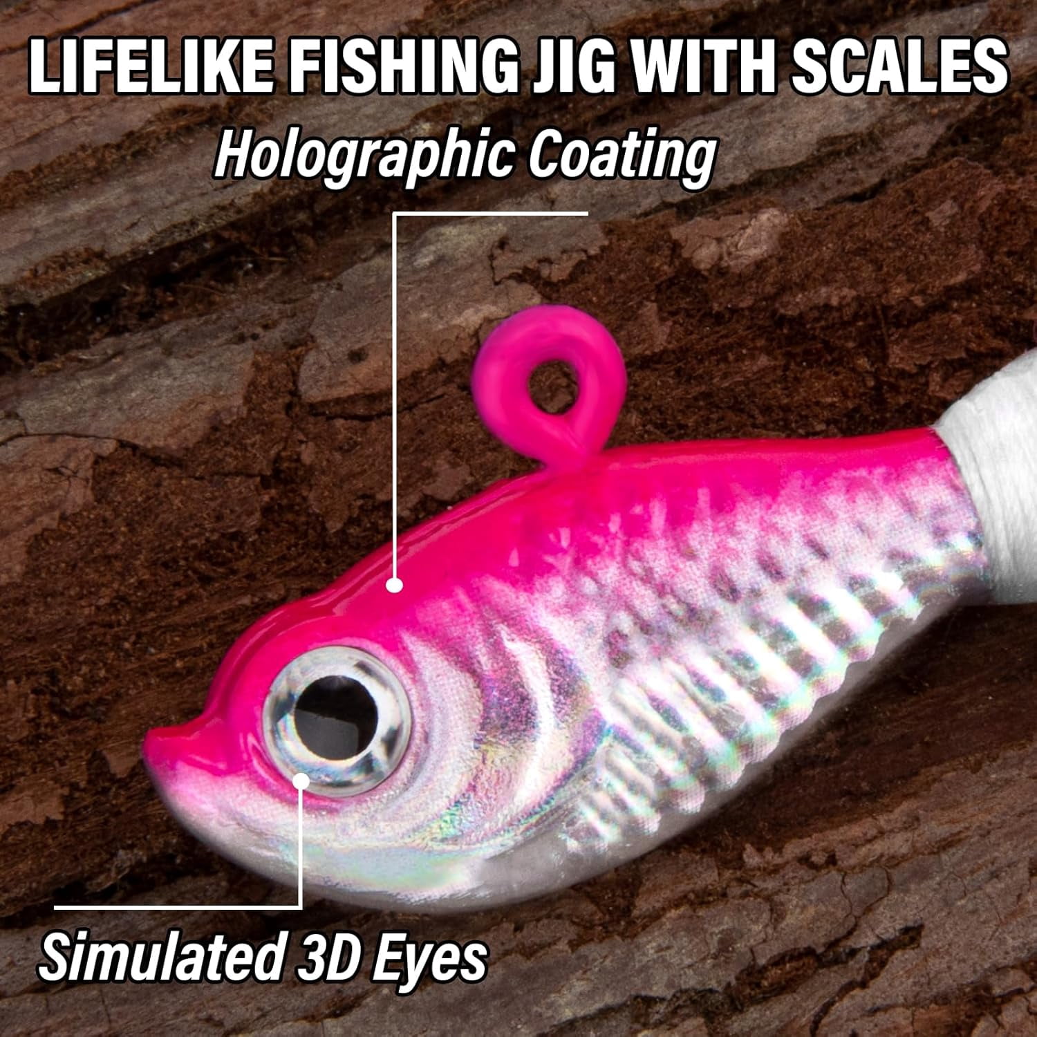 5-Pack Bucktail Jigs Hair Jigs Saltwater Freshwater Fishing Bucktail Lures Surf Fishing Jig Heads White Luminous Chartreuse Swimbait Jig for Bass Flounder Striper Bluefish Halibut Redfish