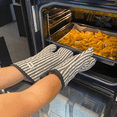 thumbnail image 6 of Original JEEXI Black Oven Mitts - 1 Pair, 100% Cotton BBQ Heat Resistant Gloves Set, Long Flexible Thick Gloves for Cooking, Kitchen Mitt Potholders - 12.5", 6 of 7