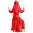 thumbnail image 4 of CUZIBR Toddler Girls Dance Performance Outfit Sets Belly Dance Kids Ethnic Dance Dress Stage For Children Clothes Sets,Red,2-3 Years, 4 of 6
