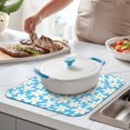 thumbnail image 2 of Spring Summer Dish Drying Pad with Daisy Floral Print Microfiber Kitchen Rack Mat Foldable Absorbent Drainer 16x18 Inch, 2 of 7