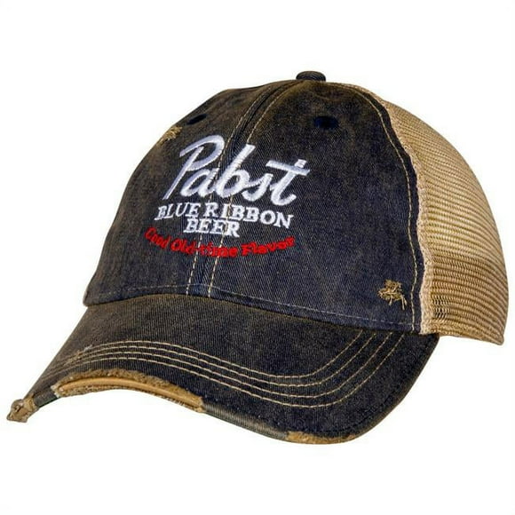 Pabst Blue Ribbon 812903 Pabst Blue Ribbon Beer Good Old Flavor Vintage Trucker Hat