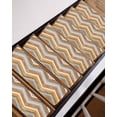 thumbnail image 3 of Northern Europe Stair Treads Non Slip for Steps Orange Geometric Wave Stripes 4 Pcs Reusable Adhesive Stair Runner Mats for Dogs Elders Carpet Treads Rugs for Staircase 8x30 In, 3 of 7