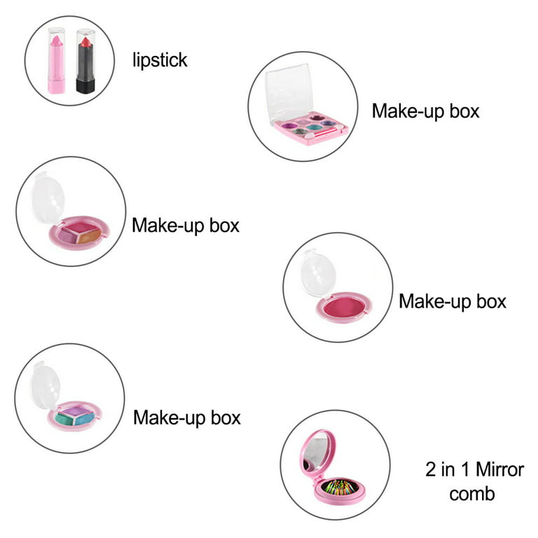 Makeup Girls Toy 20 Pcs Washable Kids Makeup Kit for Girls Non Toxic Make  Up Set Little Girls Makeup Kit for Toddler Children Princess Gift Toys Set
