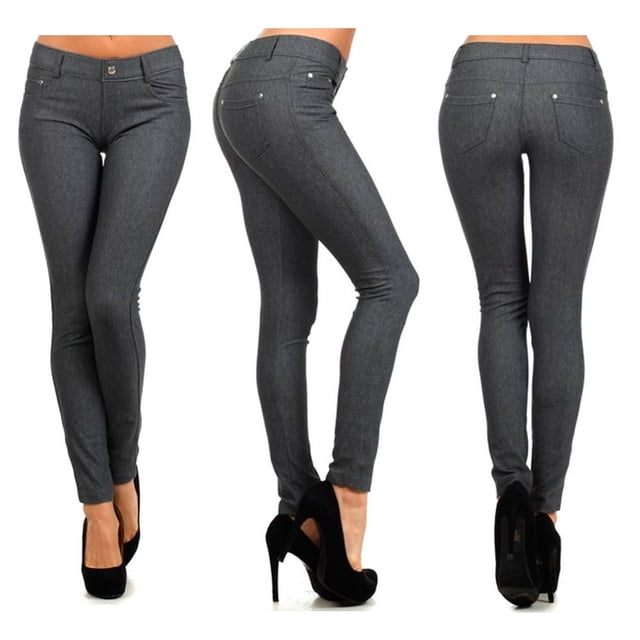 Jeggings grises para mujer, jeans ajustados, elásticos, sexys, suaves, pantalones tipo lápiz, talla M