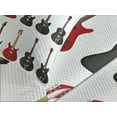 thumbnail image 4 of Ambesonne Guitar Quilted Bedspread Set 3 Pcs, Instruments Acoustic, Queen Size, Vermilion Black White, 4 of 5