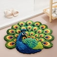 thumbnail image 4 of 60x60cm Crystalline Velvet Quick-Dry Non-Slip Bath Mat with Peacock Design, Decorative Non-Slip Mat for Bathroom and Living Areas, 4 of 8