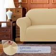 thumbnail image 6 of Subrtex Texture Jacquard/Polyester Loveseat Slipcover, Khaki, 6 of 7
