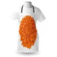 thumbnail image 3 of Dahlia Flower Apron Funk Art Old Vintage Floral Leaf Love Valentine's Day Special Celebration Theme, Unisex Kitchen Bib Apron with Adjustable Neck for Cooking Baking Gardening, Orange, by Ambesonne, 3 of 3