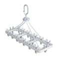 thumbnail image 2 of Multi-functional Wall-Mounted Drying Rack with Clips, Adjustable Support Rod, Waterproof Plastic, No Drilling Needed, White, 44x15cm, 2 of 6