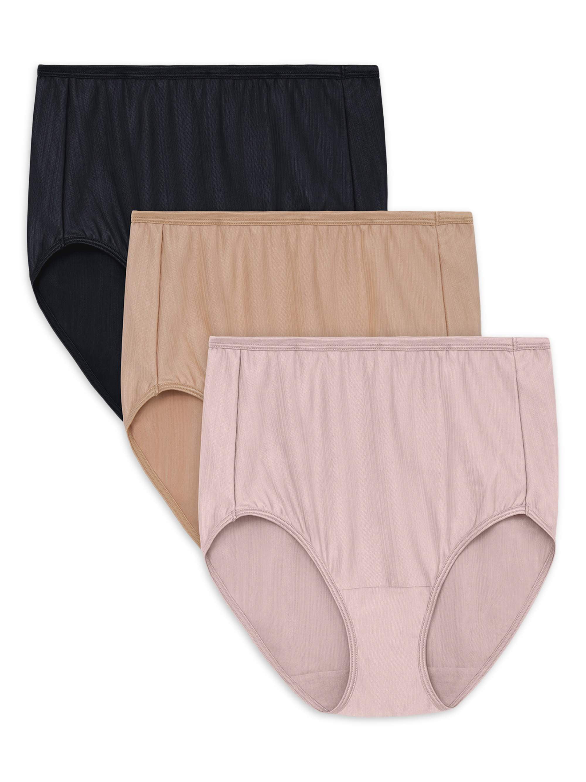 Vanity Fair Radiant ~ Womens Hi-Cut Underwear Panties 3-Pair Nylon Blend ~ 2XL/9 
