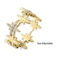 thumbnail image 2 of ziyahi Geometric Shape Ring Adjustable Five-Pointed Star Ring Micro-Inlaid Novelty Ring Open Rings for Women, 2 of 9