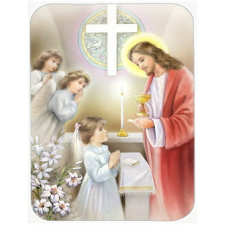 First Communion Glass - Caroline's Treasures First Communion Girl Glass Cutting Board Large